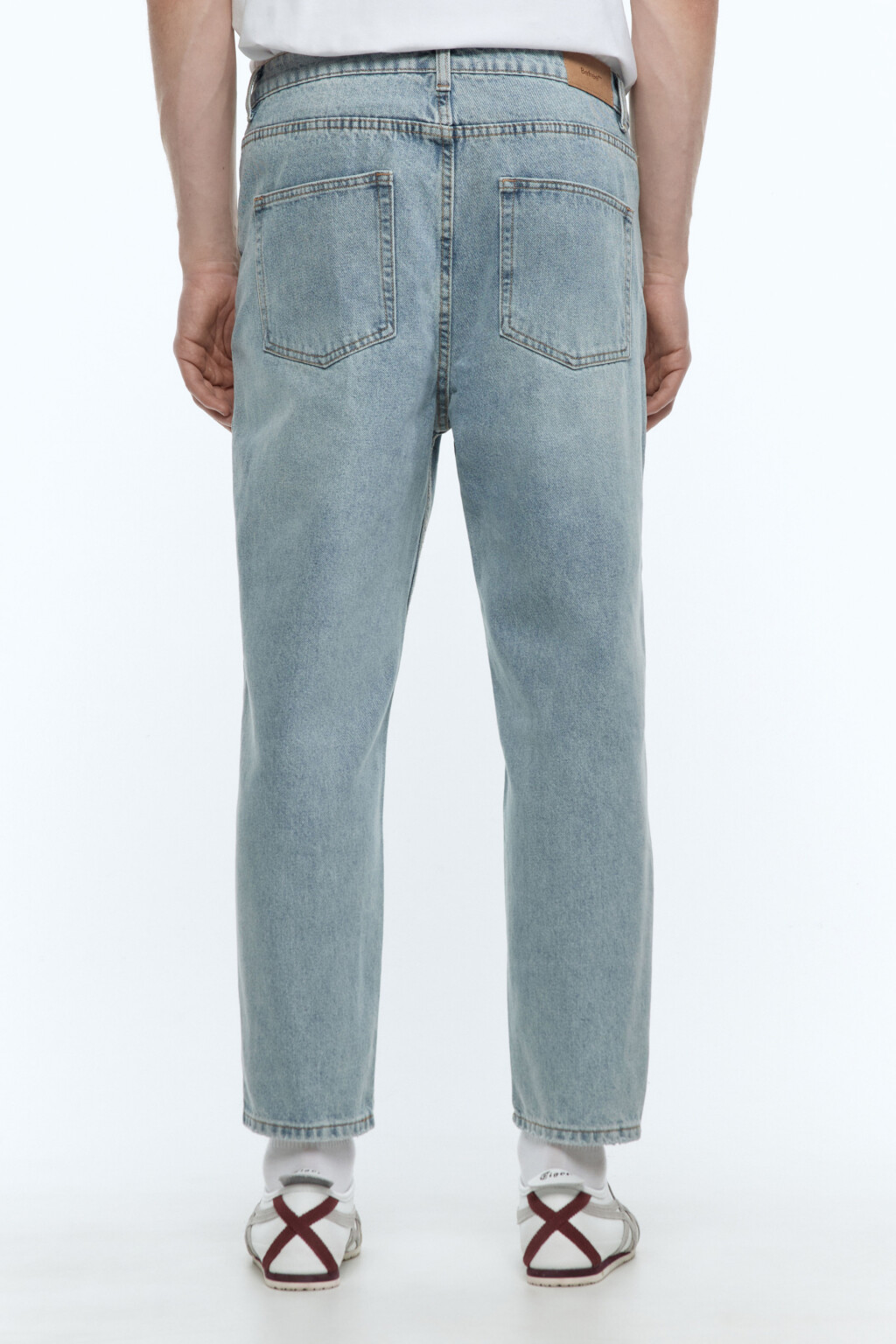 Джинсы slim укороченные со средней посадкой - цвет голубой - 4