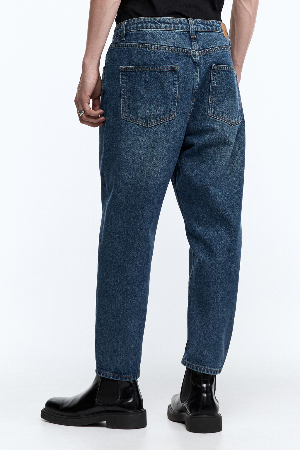 Джинсы slim fit зауженные укороченные - цвет голубой - 4