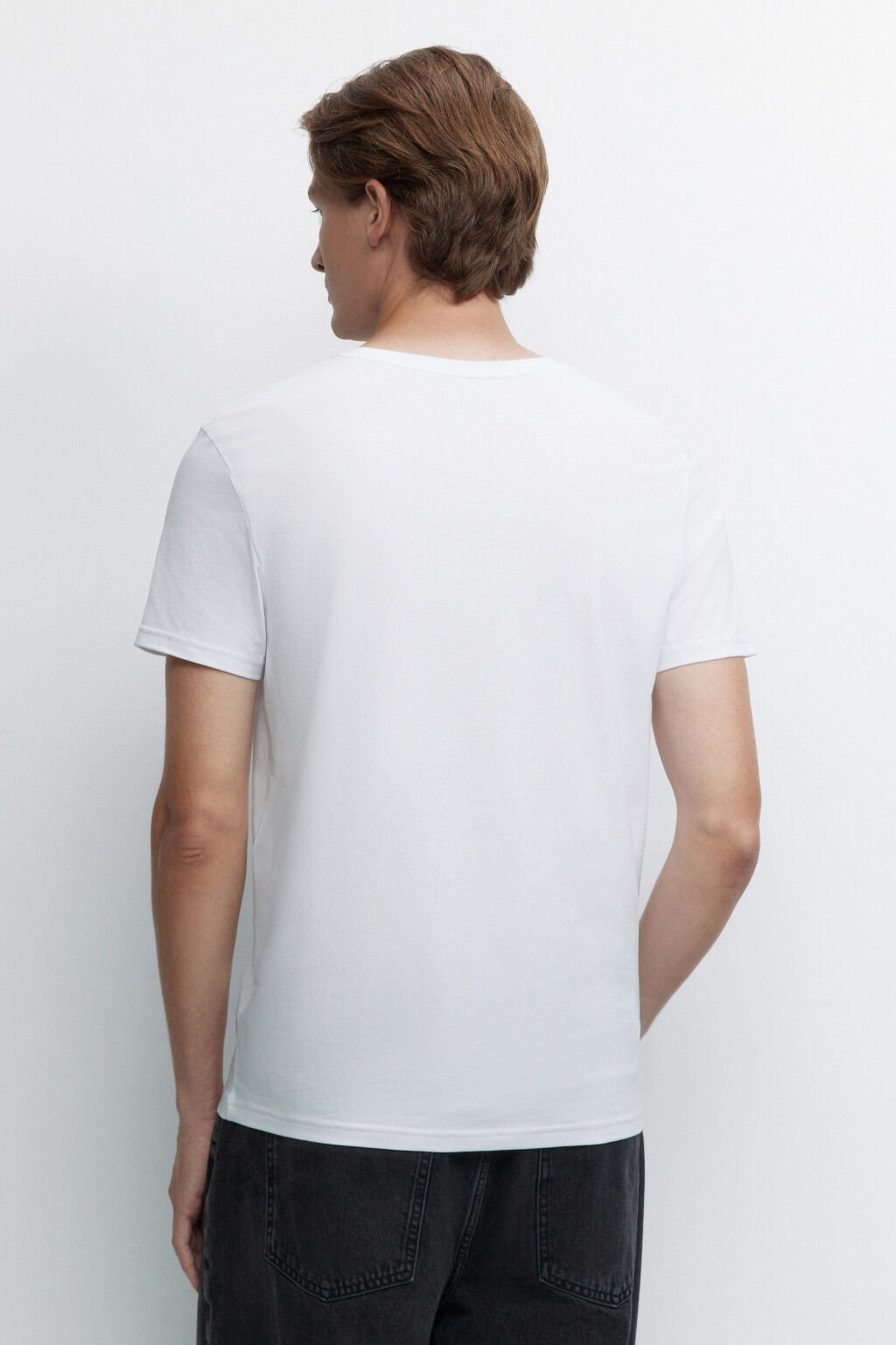 Футболка slim хлопковая базовая - цвет белый - 5