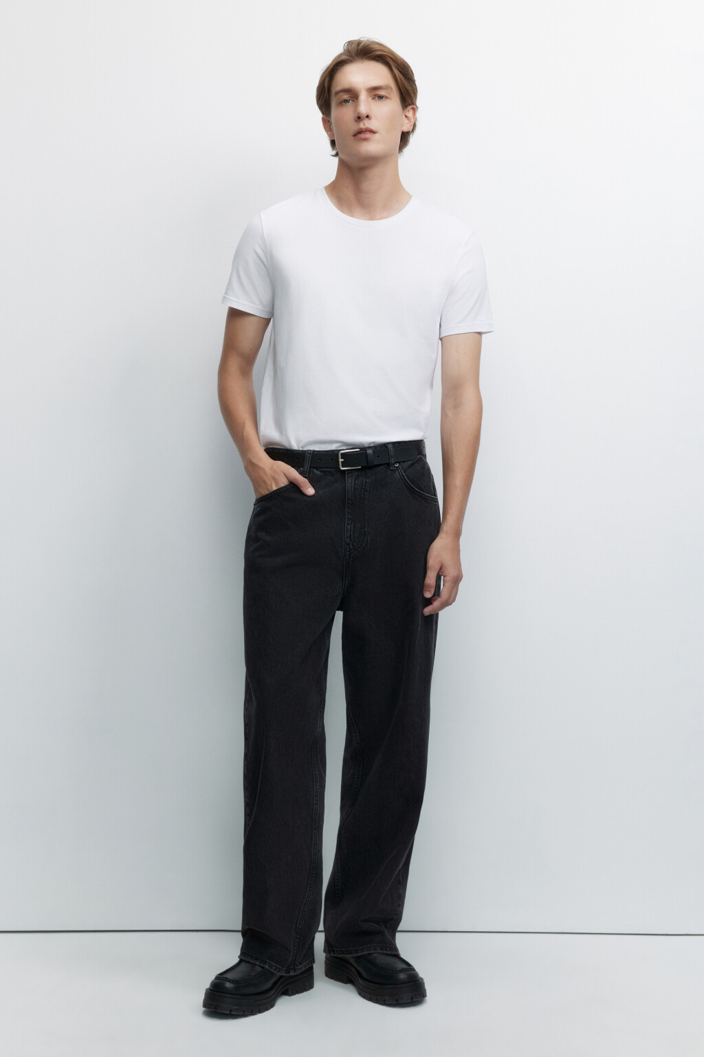 Футболка slim хлопковая базовая - цвет белый - 1