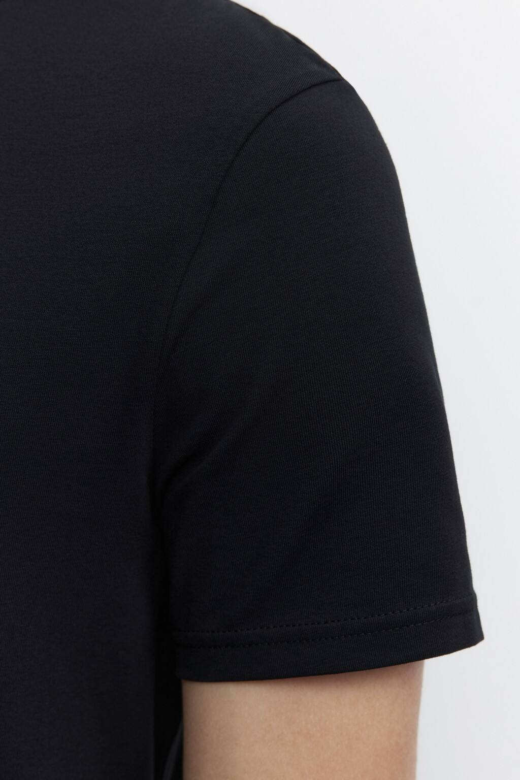 Футболка slim хлопковая базовая - цвет черный - 7