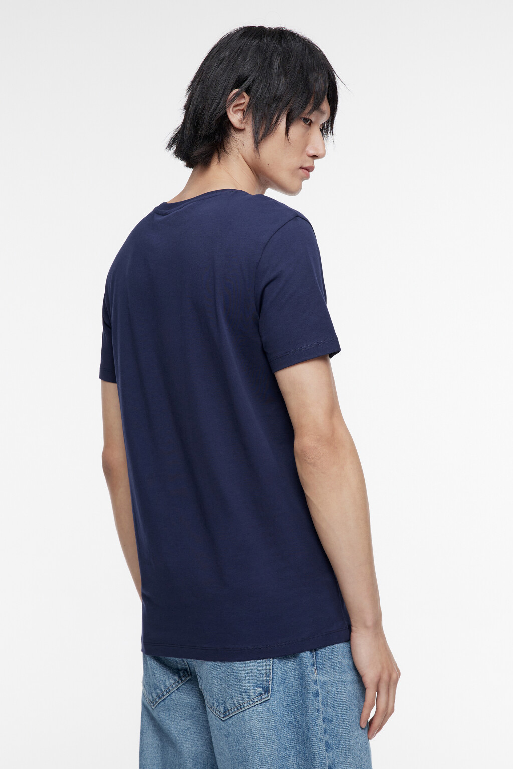 Футболка хлопковая в базовых цветах - цвет синий - 4