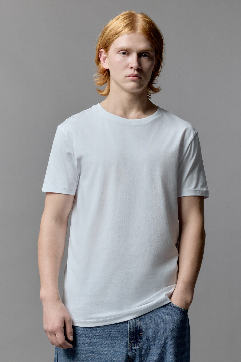 Футболка хлопковая облегающая - цвет белый - 3