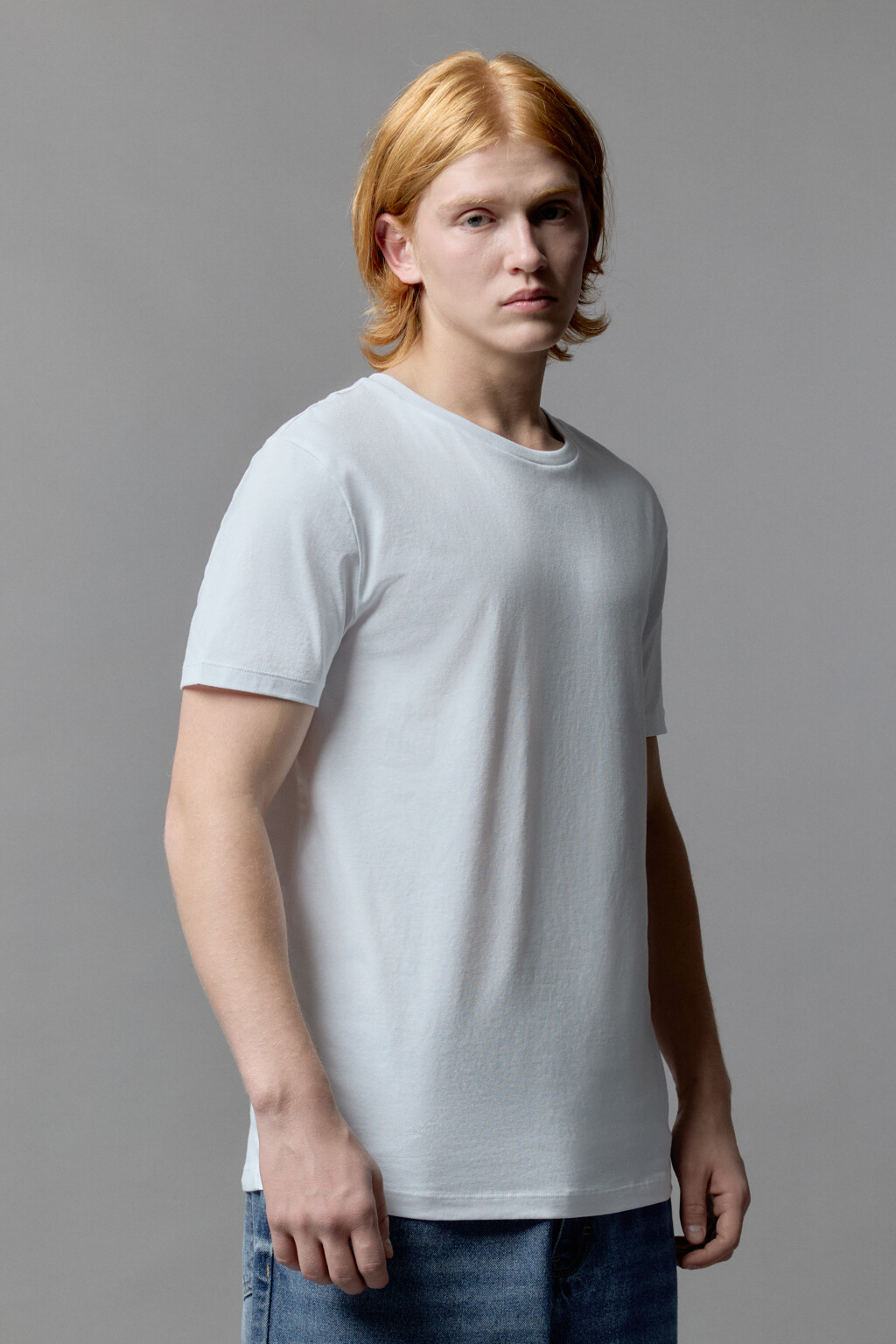 Футболка хлопковая облегающая - цвет белый - 4