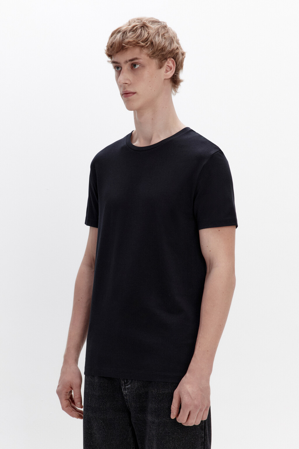 Футболка slim облегающая базовая - цвет черный - 3