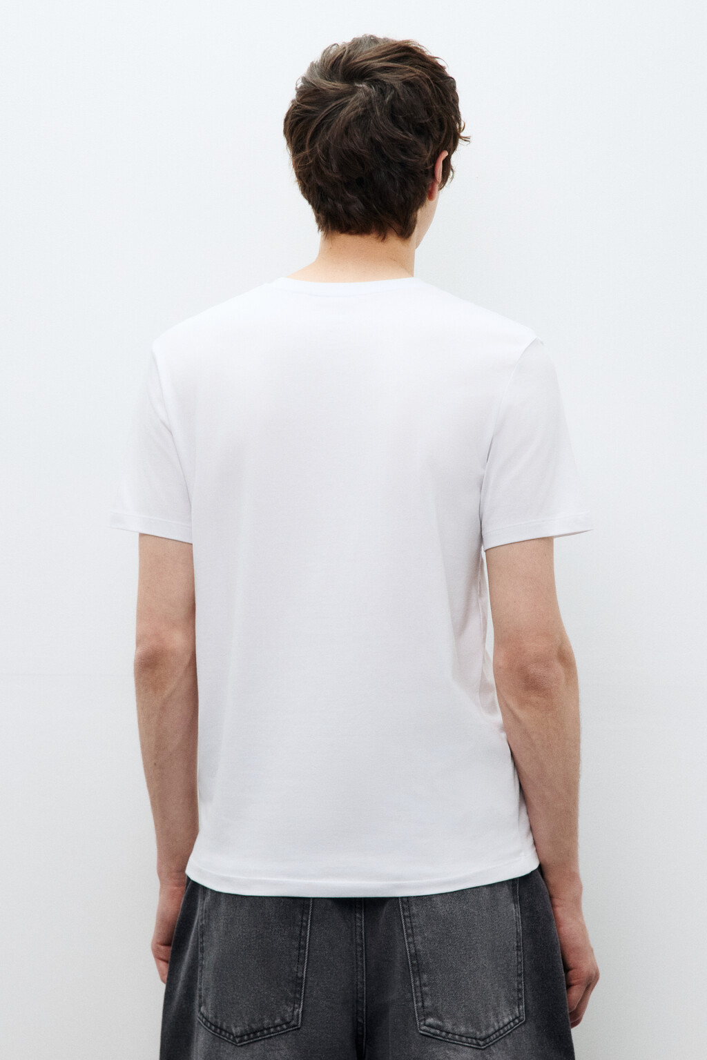 Футболка облегающая базовая - цвет белый - 3