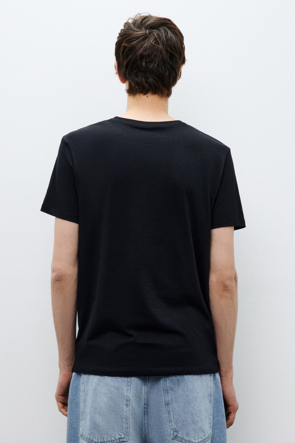 Футболка облегающая базовая - цвет черный - 3