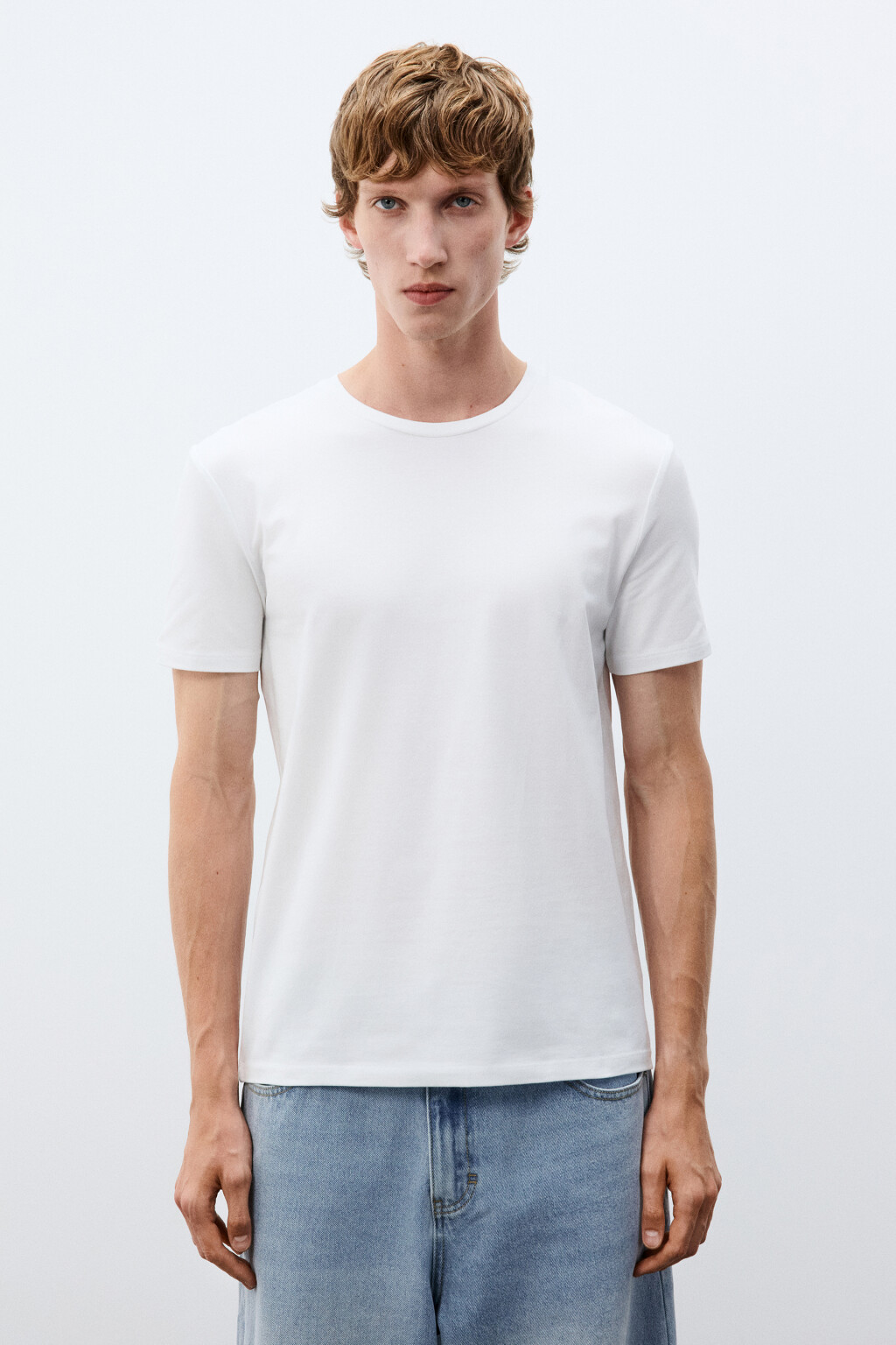 Футболка облегающая базовая - цвет белый - 2