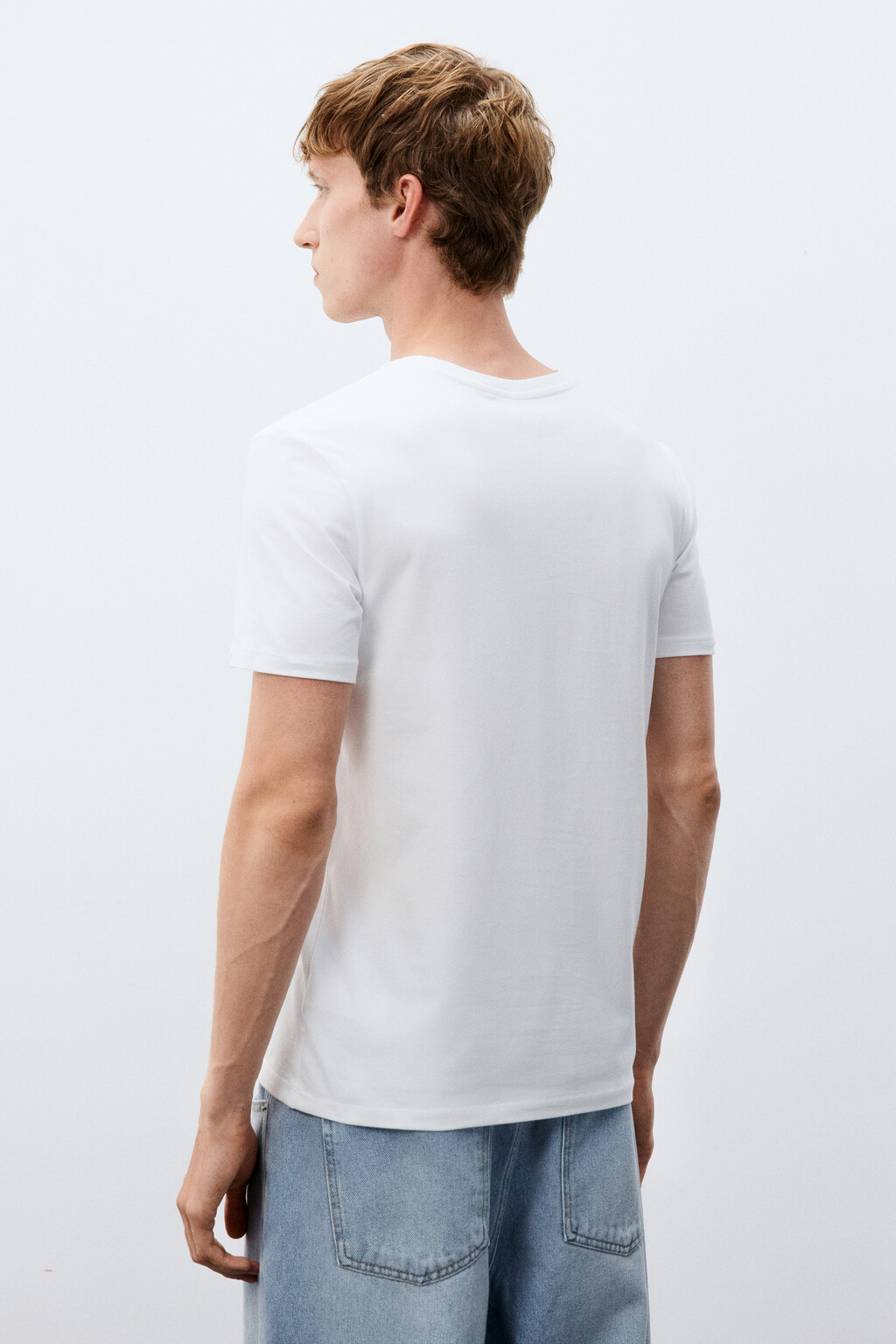 Футболка облегающая базовая - цвет белый - 3
