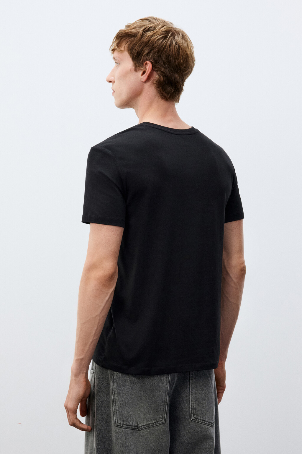 Футболка облегающая базовая - цвет черный - 3