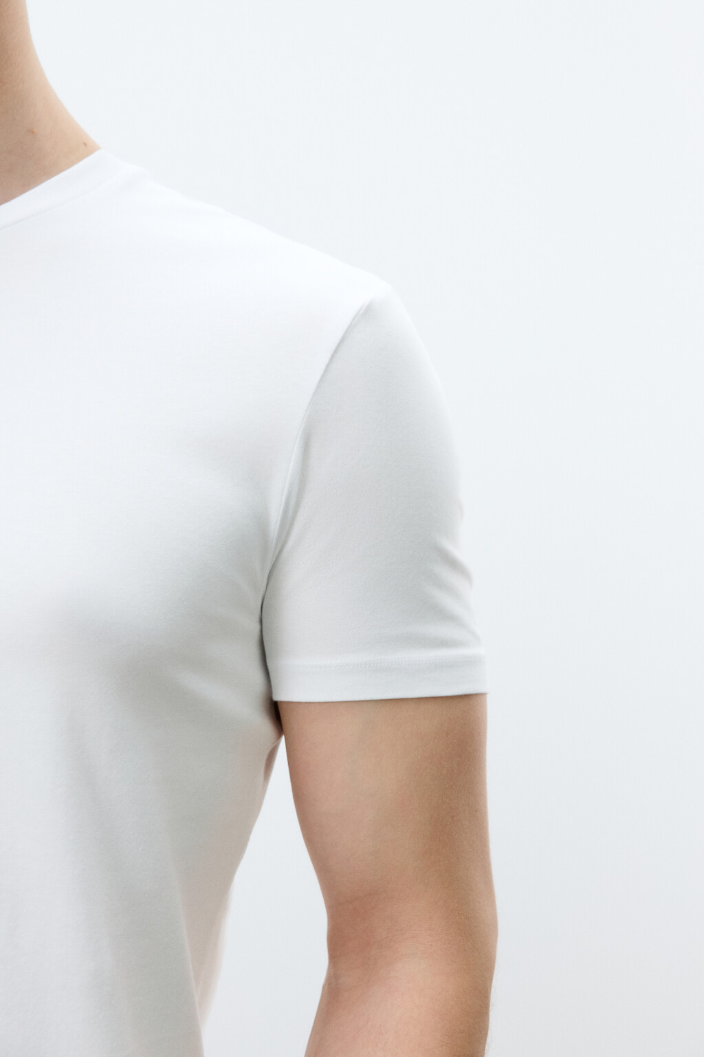 Футболка облегающая базовая - цвет белый - 6