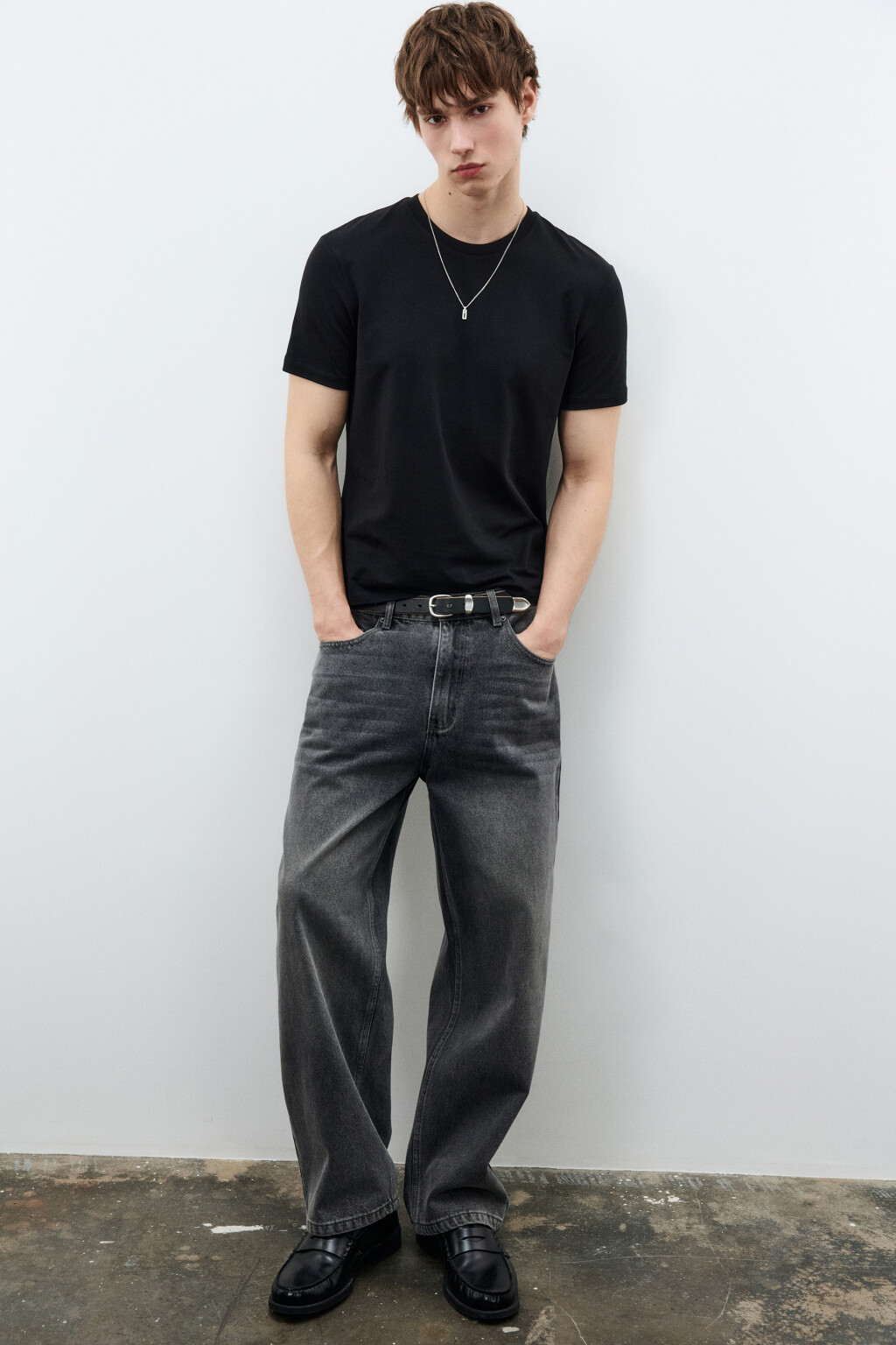 Футболка облегающая базовая - цвет черный - 1