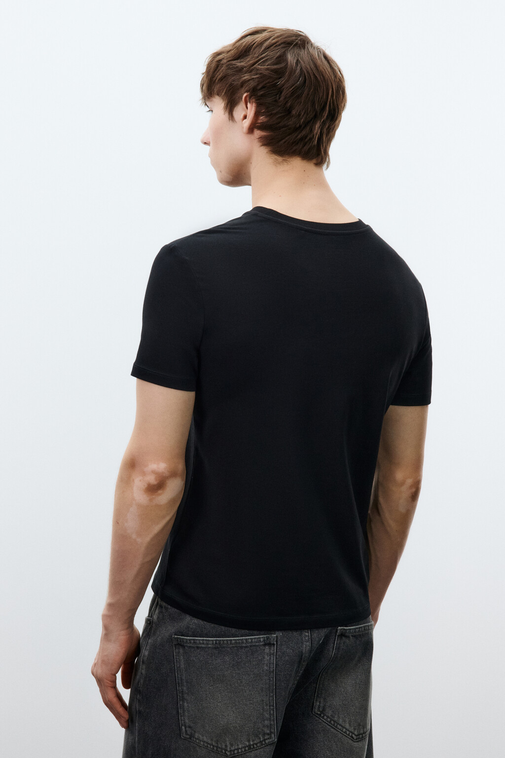 Футболка облегающая базовая - цвет черный - 3