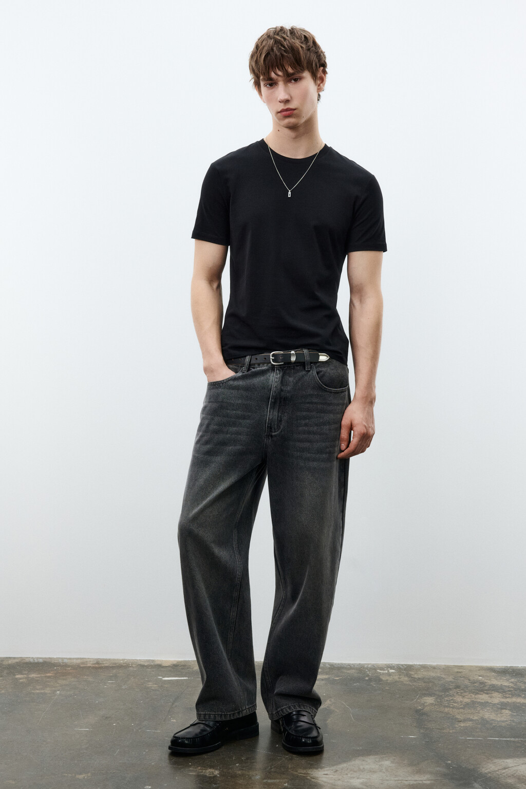 Футболка облегающая базовая - цвет черный - 4