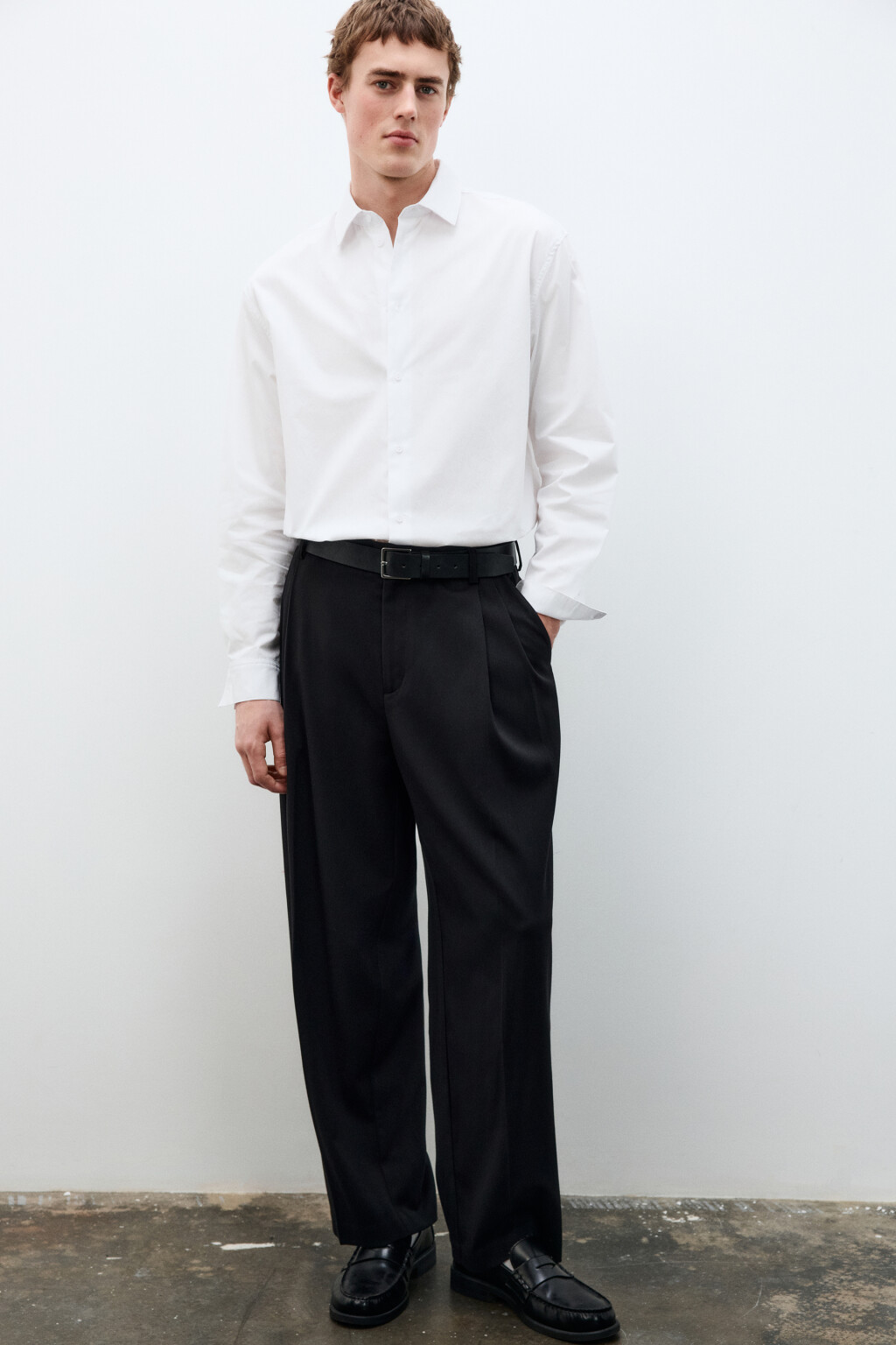 Рубашка классическая хлопковая - цвет белый - 2