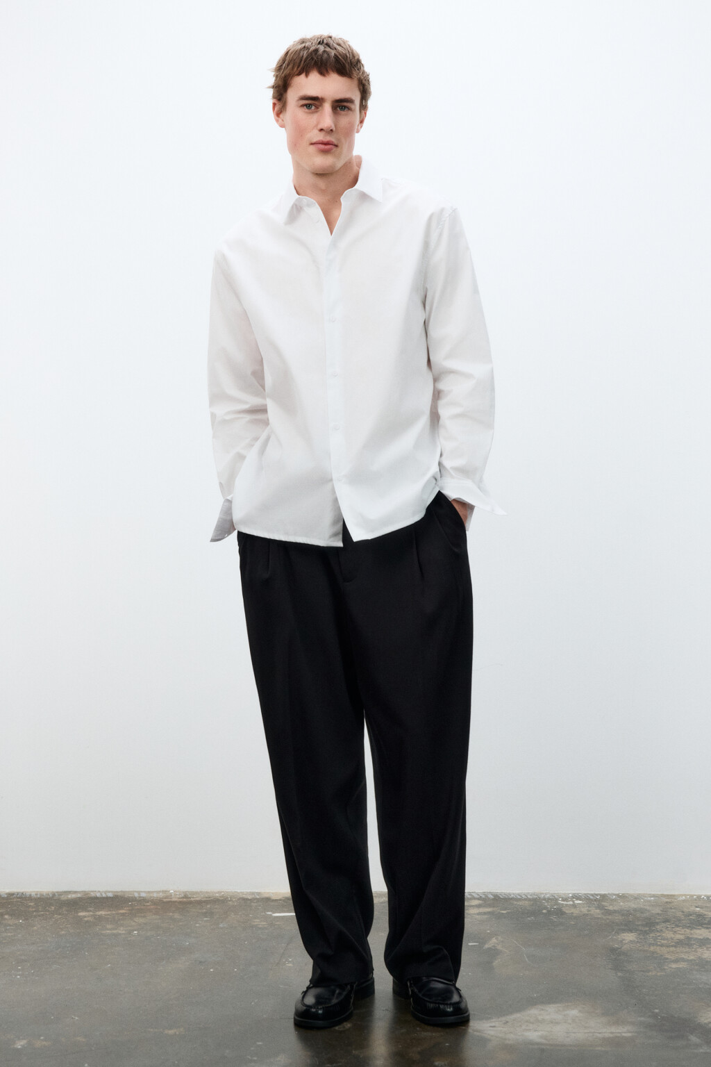 Рубашка классическая хлопковая - цвет белый - 5