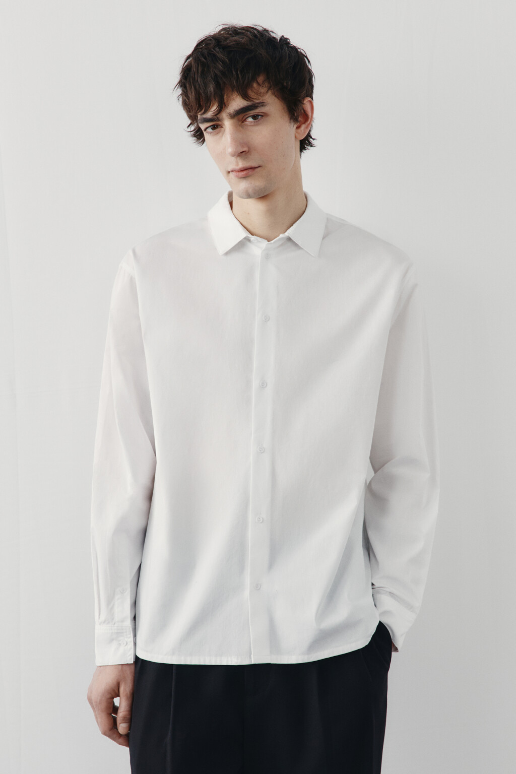 Рубашка классическая хлопковая - цвет белый - 2
