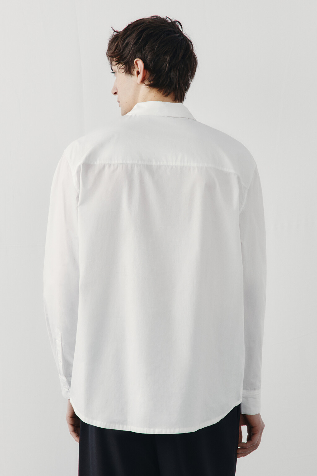 Рубашка классическая хлопковая - цвет белый - 3