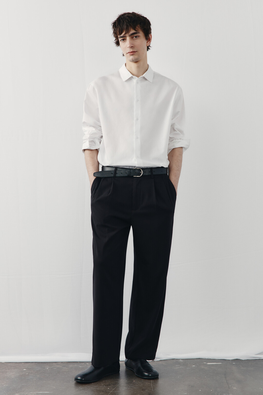 Рубашка классическая хлопковая - цвет белый - 4