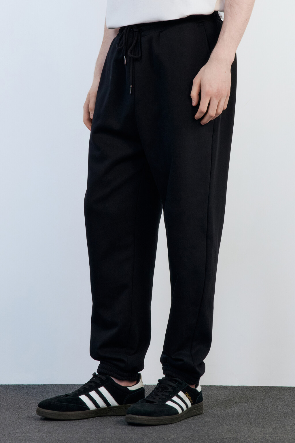 Брюки-джоггеры трикотажные утепленные - цвет черный - 3