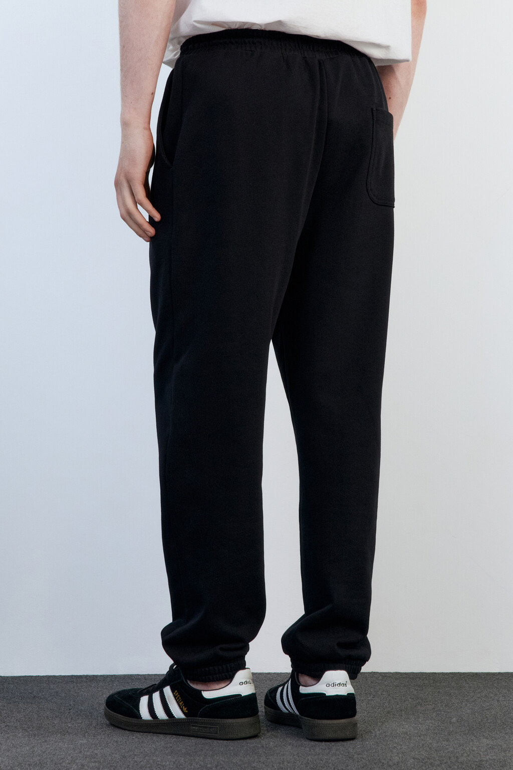 Брюки-джоггеры трикотажные утепленные - цвет черный - 4