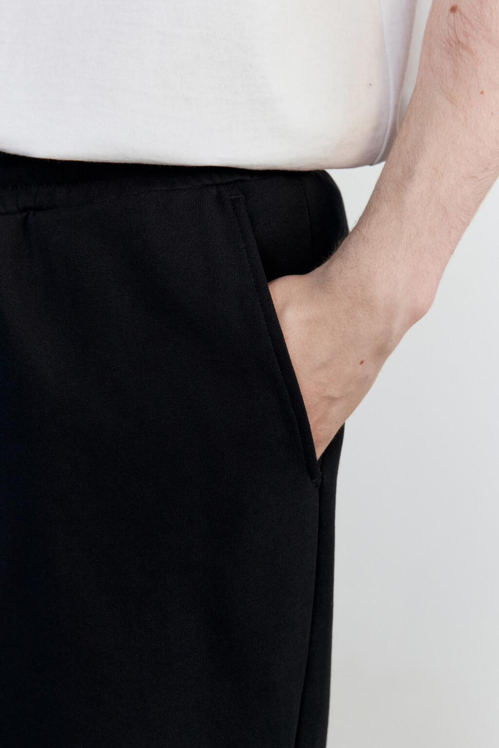 Брюки-джоггеры трикотажные утепленные - цвет черный - 7