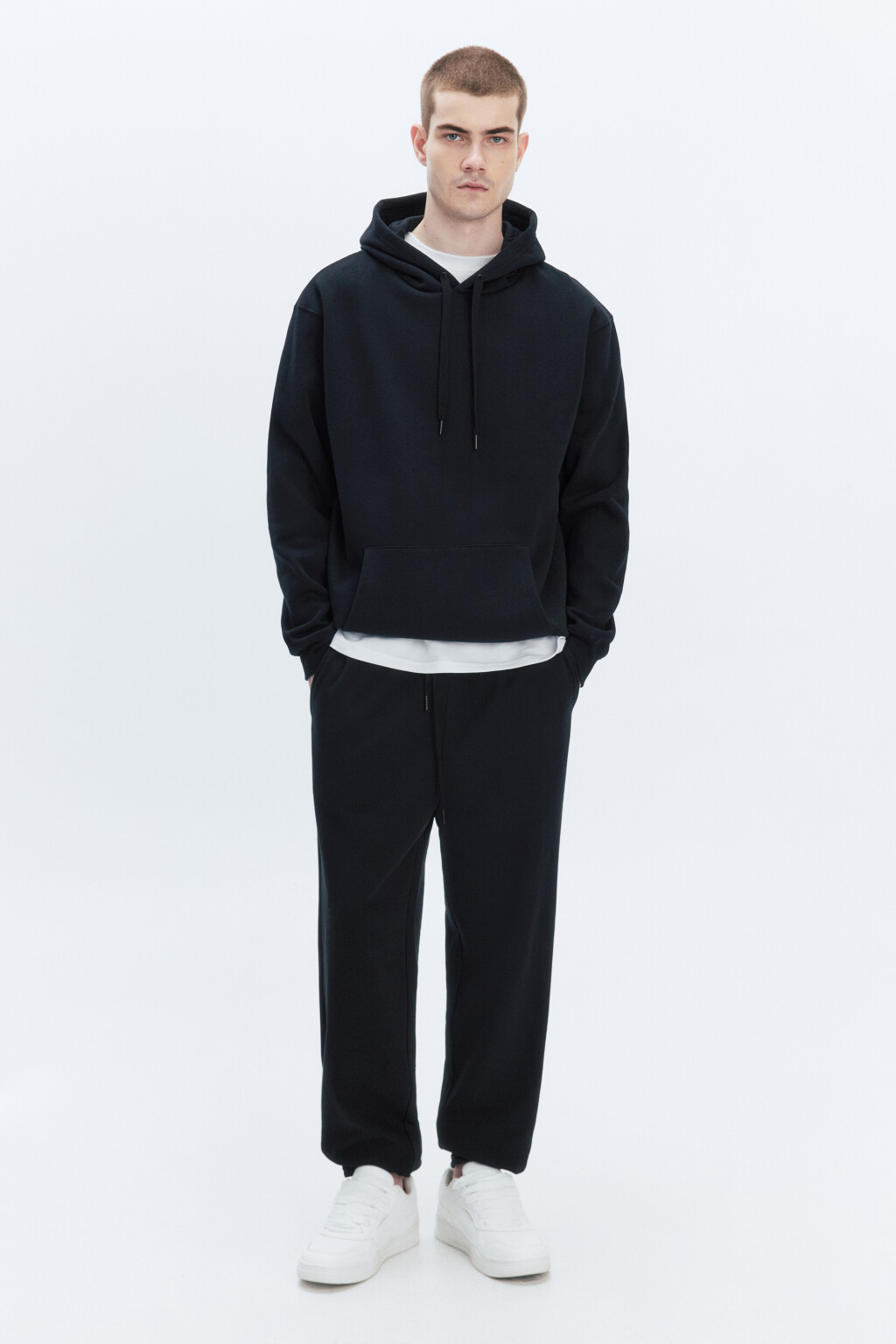 Брюки-джоггеры трикотажные без утепления - цвет черный - 5