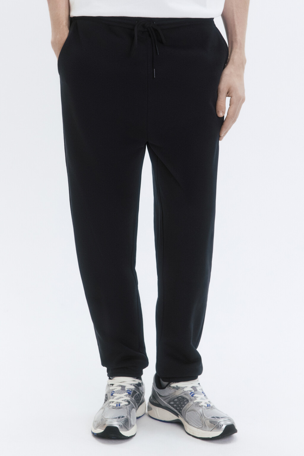 Брюки-джоггеры трикотажные без утепления - цвет черный - 2