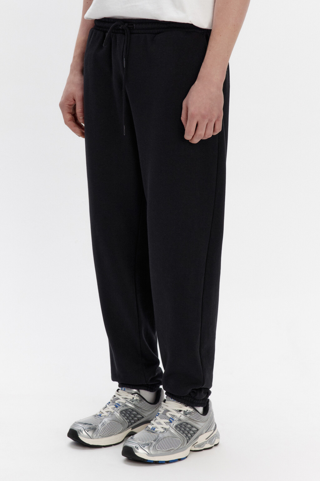 Брюки-джоггеры трикотажные из футера - цвет черный - 3