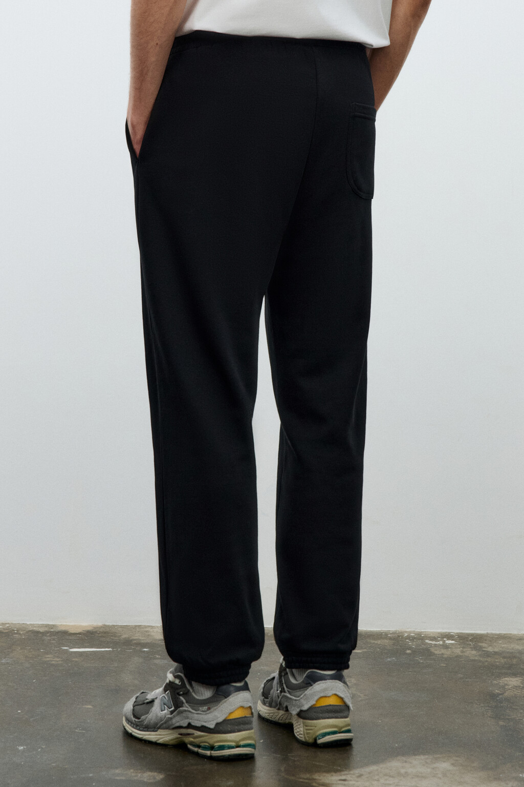 Брюки-джоггеры базовые из футера - цвет черный - 3