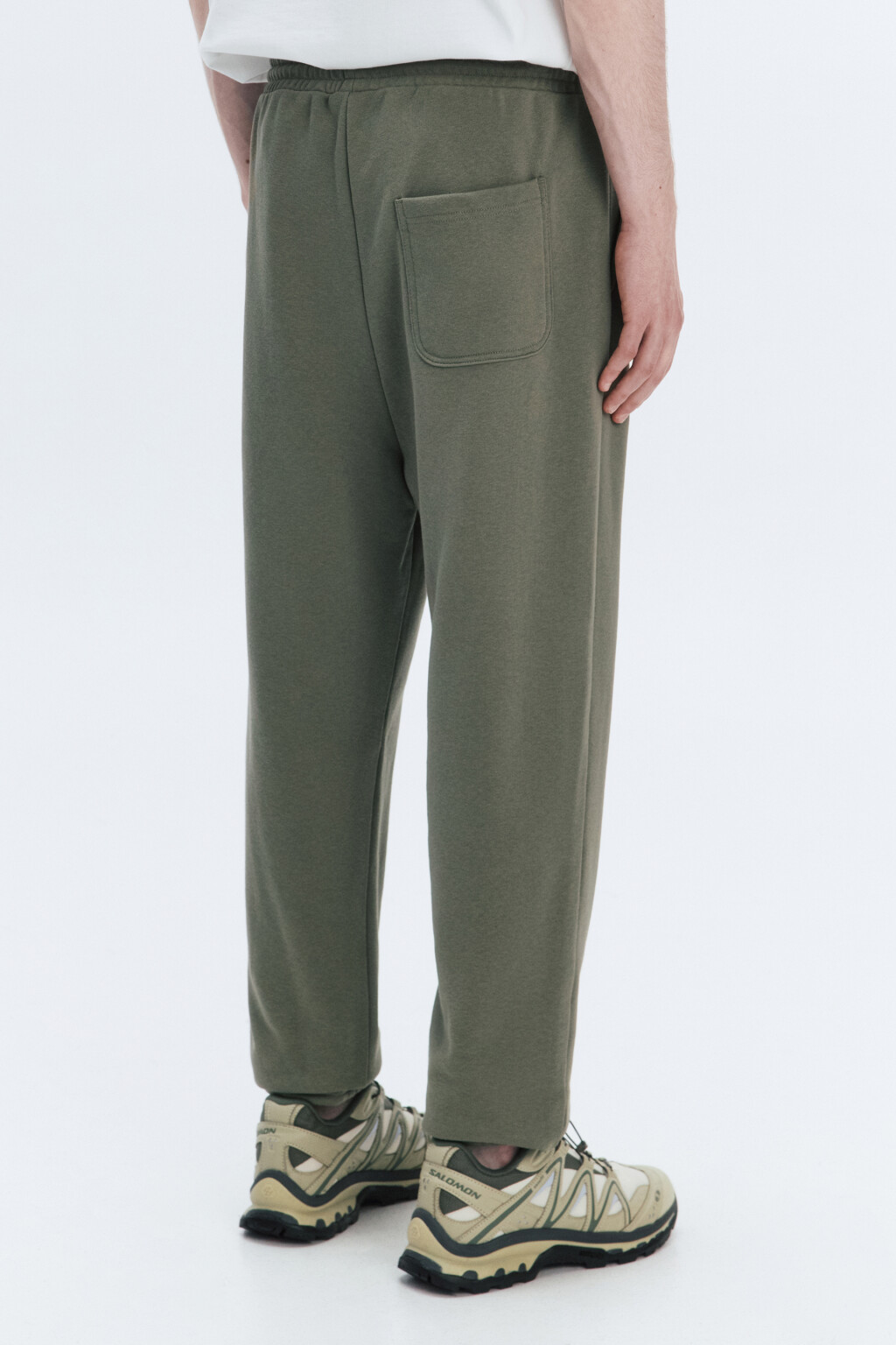 Брюки-джоггеры трикотажные без утепления - цвет зеленый - 3