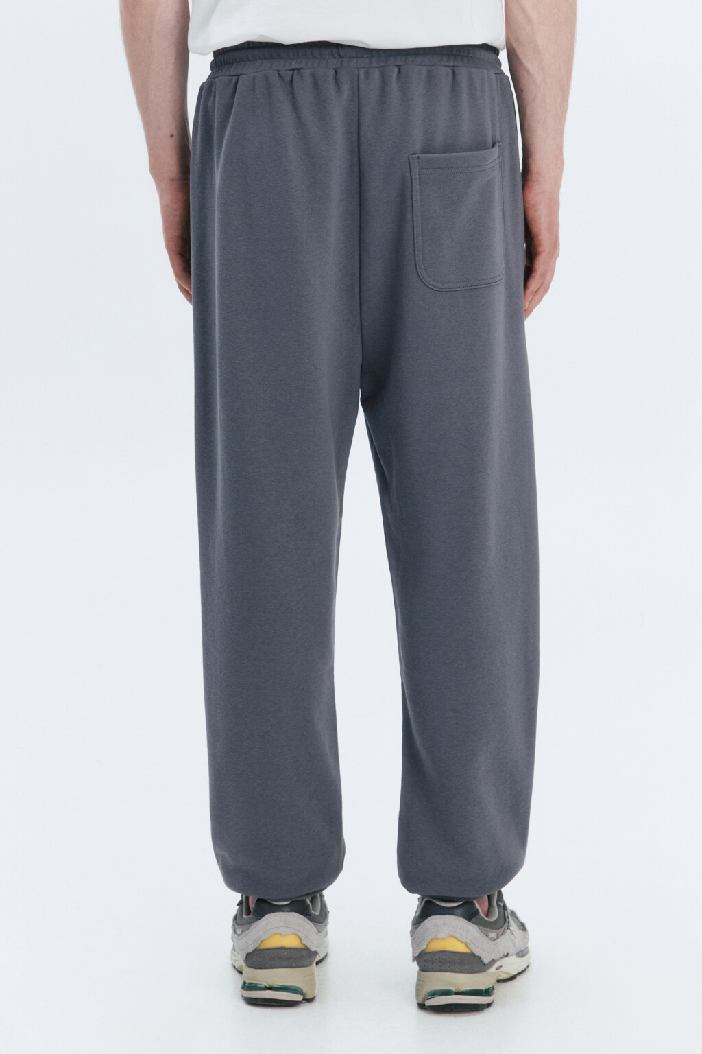 Брюки-джоггеры трикотажные без утепления - цвет серый - 4