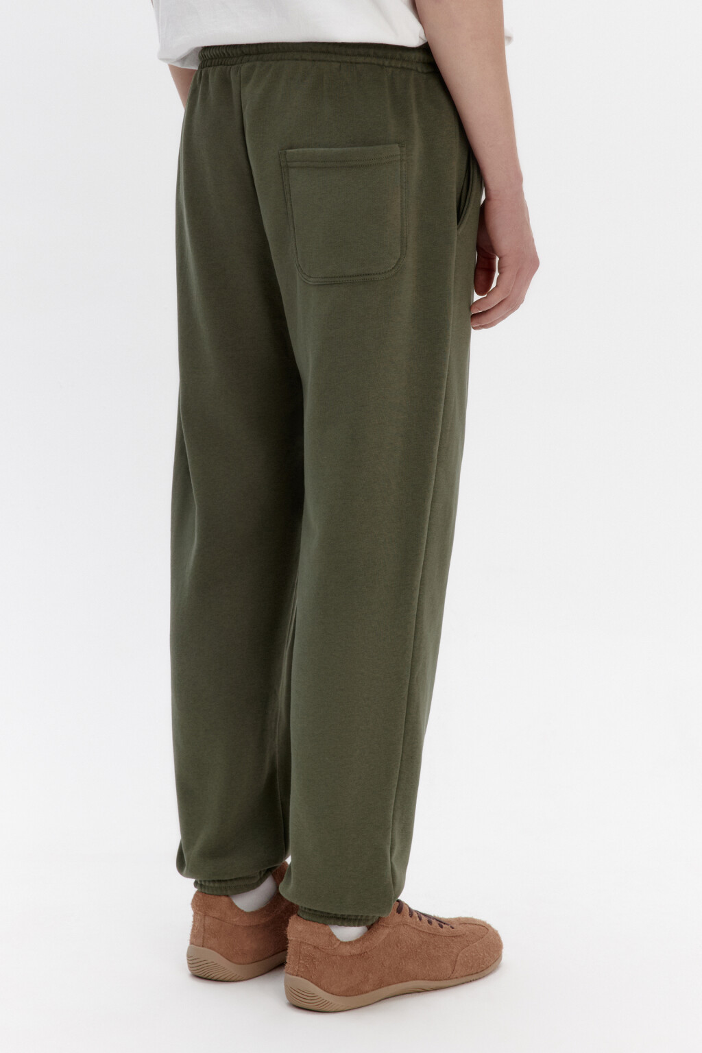 Брюки-джоггеры трикотажные из футера - цвет зеленый - 4