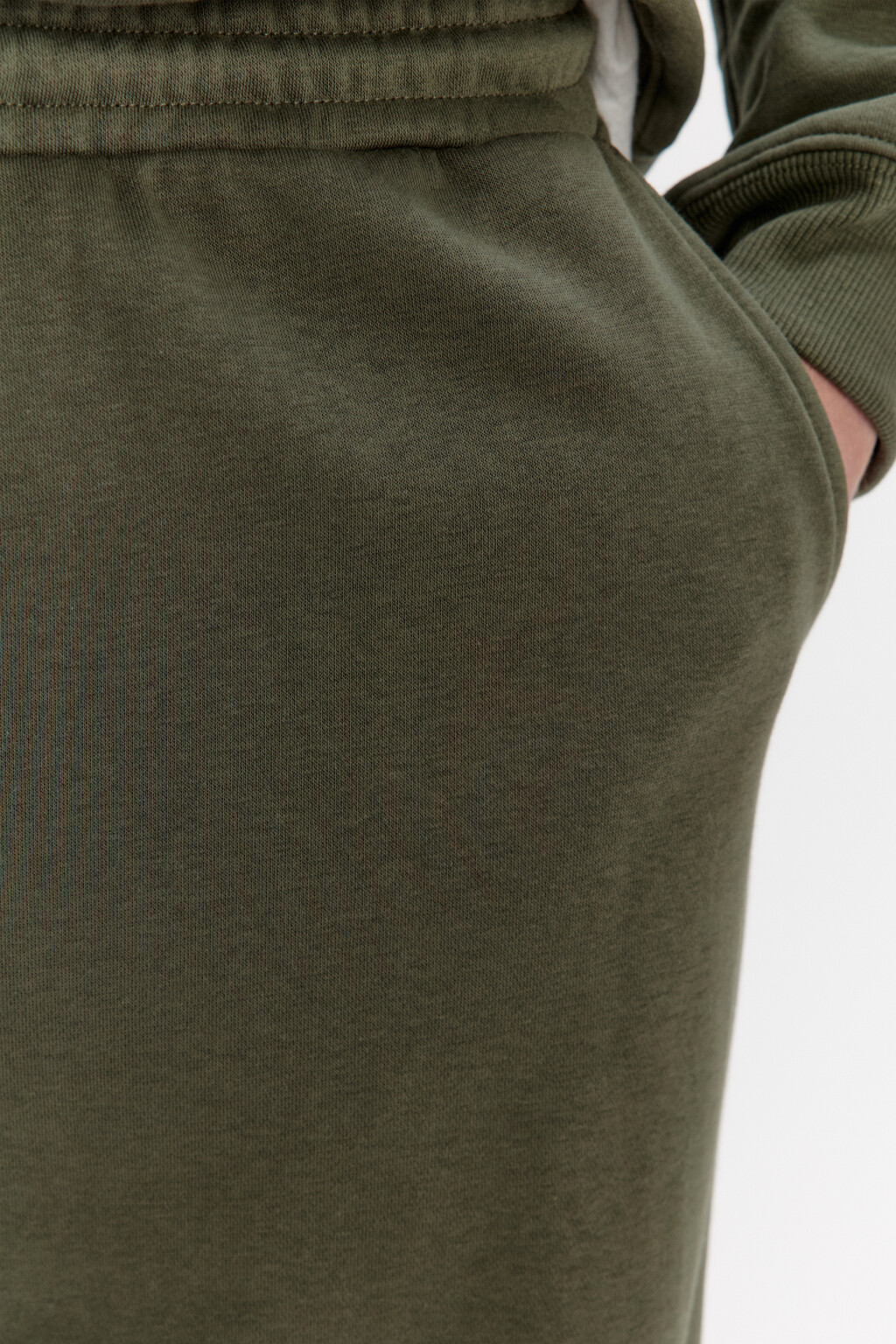 Брюки-джоггеры трикотажные из футера - цвет зеленый - 6