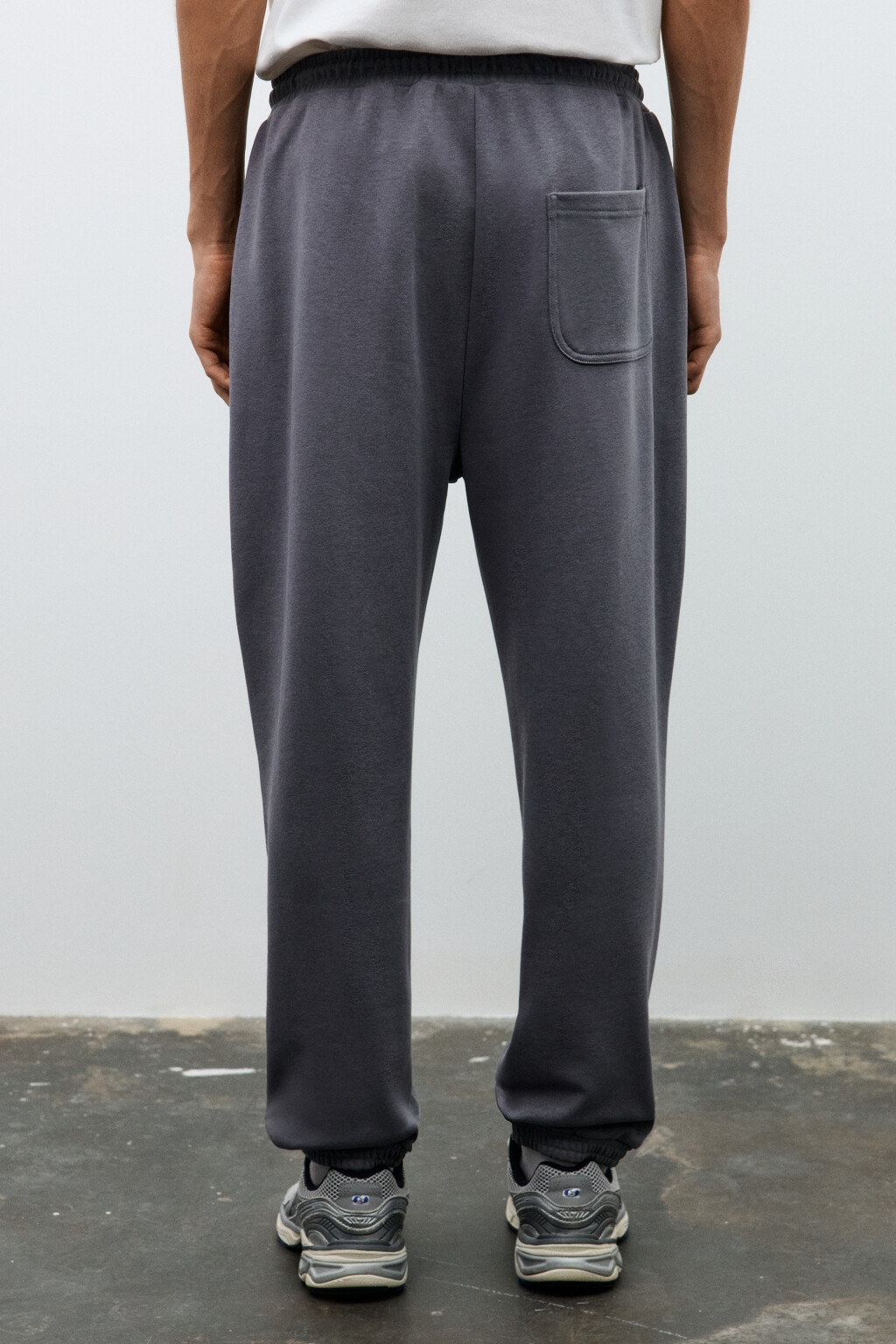 Брюки-джоггеры базовые из футера - цвет серый - 3