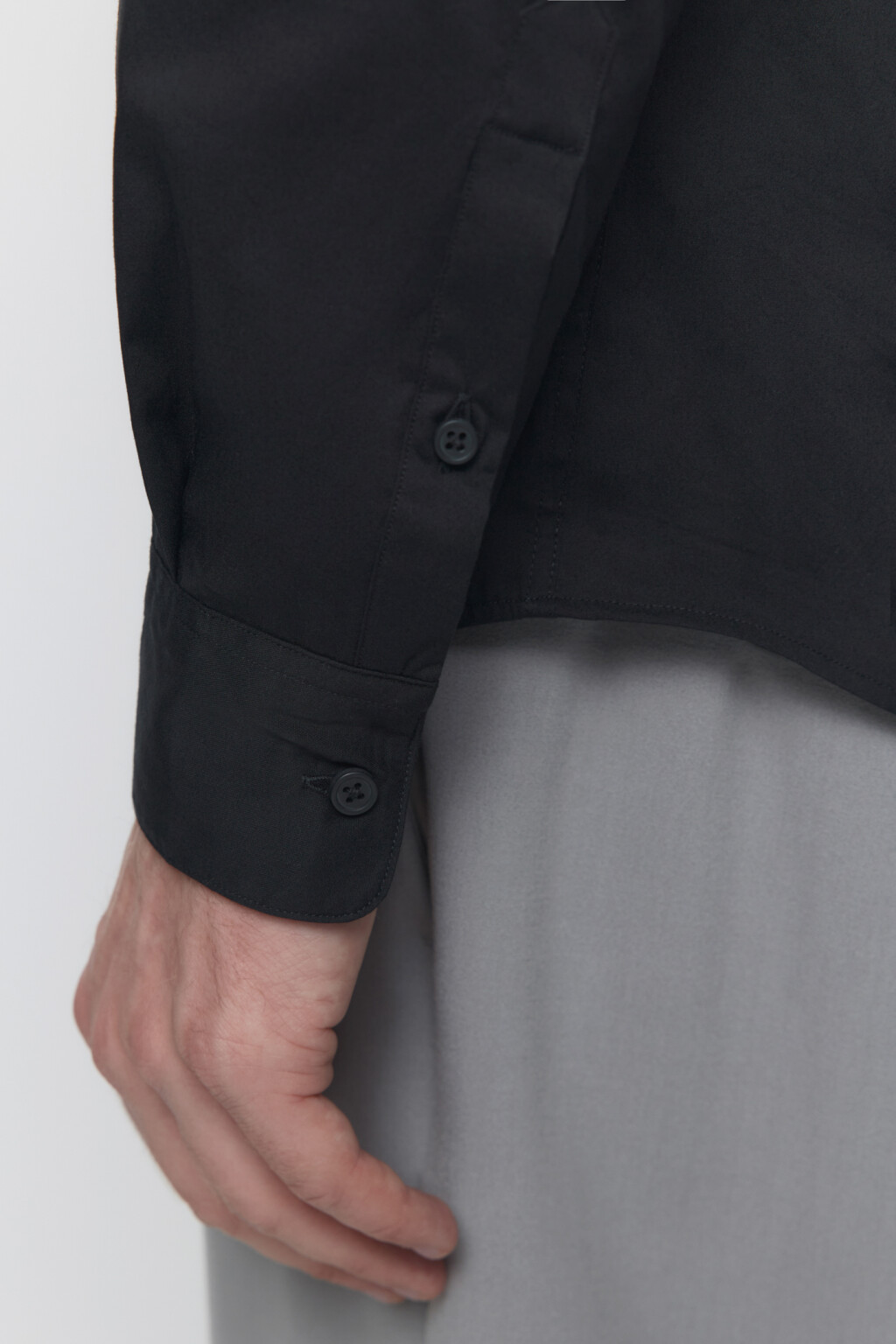 Рубашка slim приталенная в классических цветах - цвет черный - 6