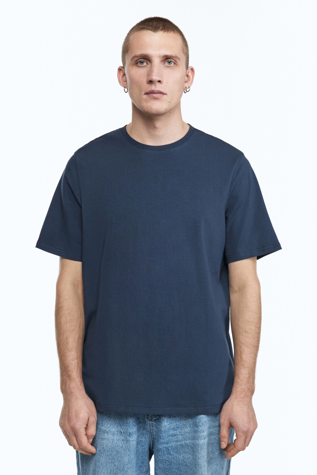 Футболка хлопковая базовая - цвет синий - 3