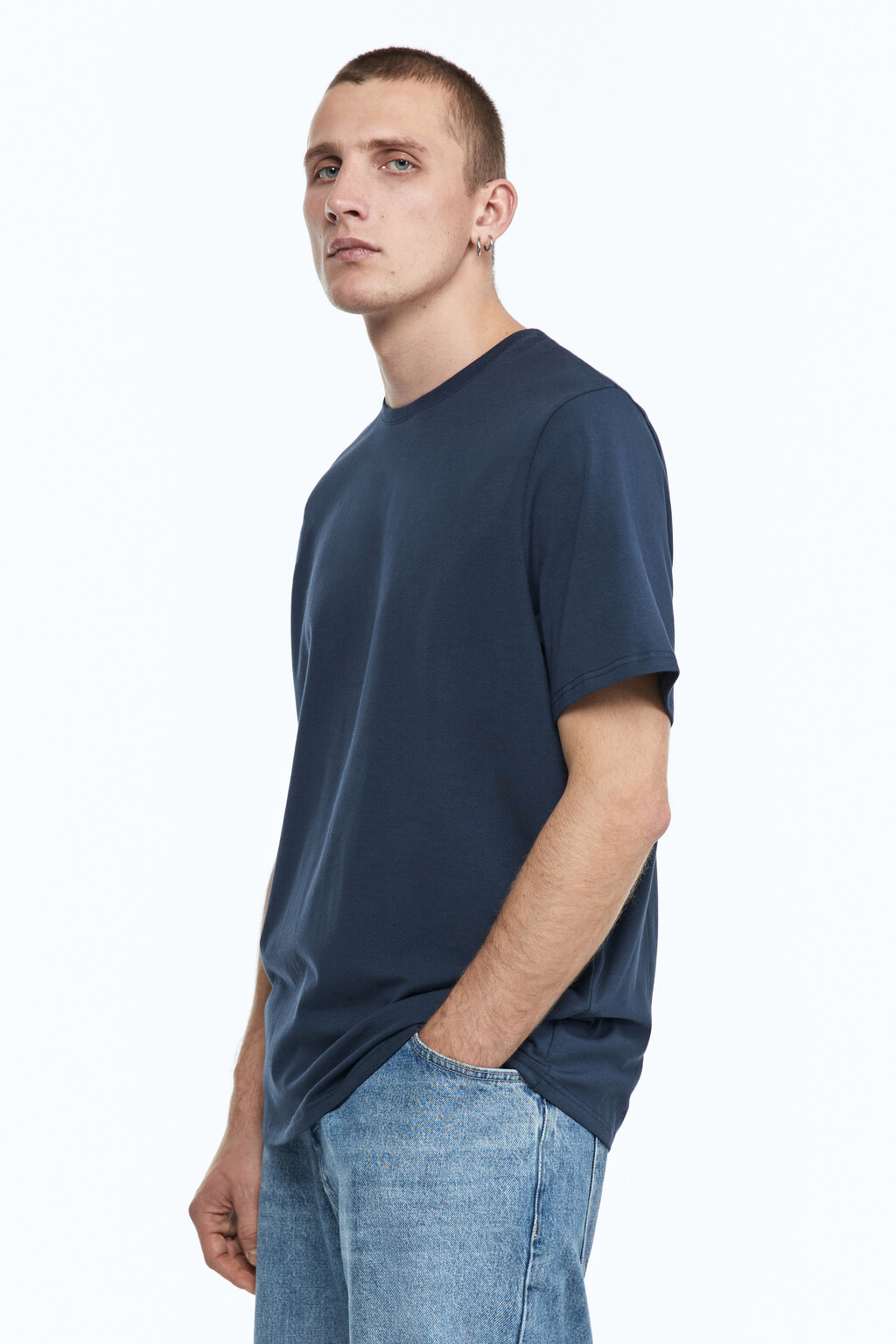 Футболка хлопковая базовая - цвет синий - 4