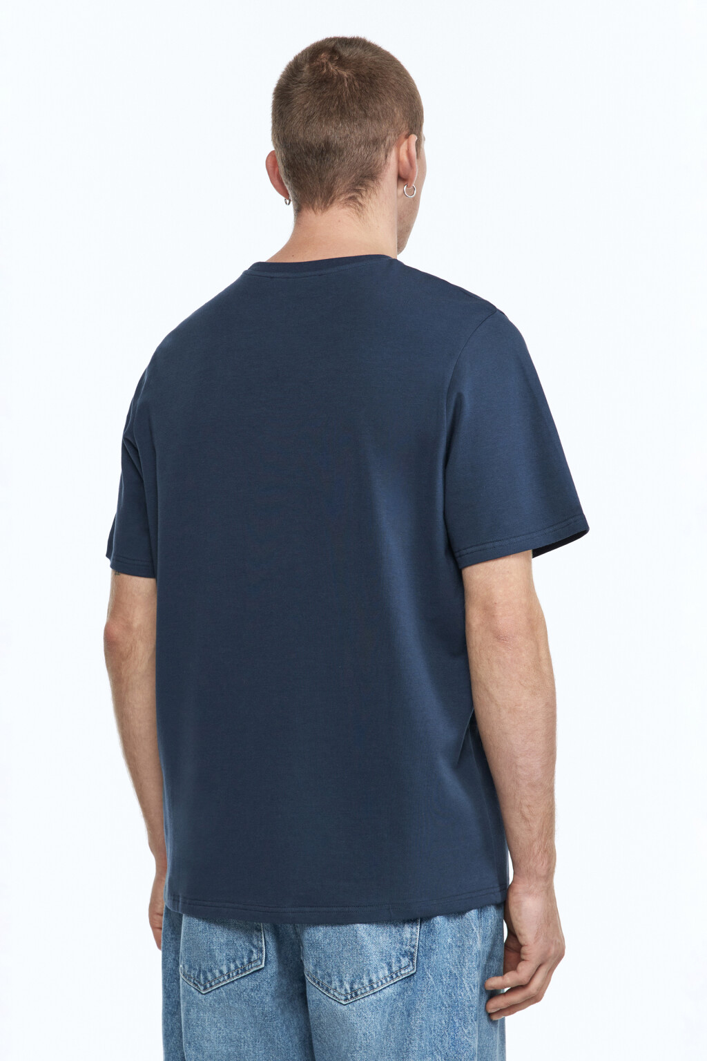 Футболка хлопковая базовая - цвет синий - 5