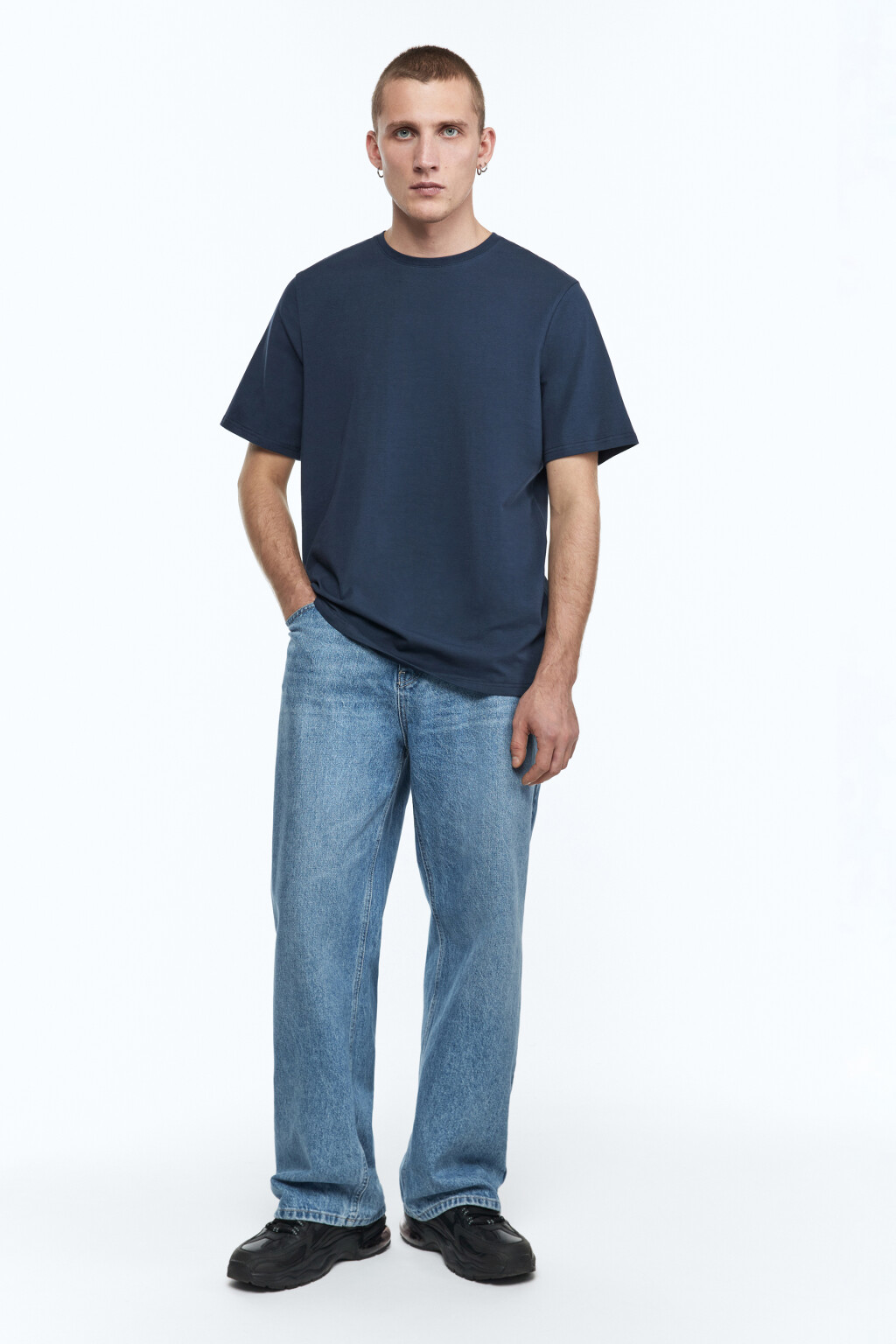 Футболка хлопковая базовая - цвет синий - 1