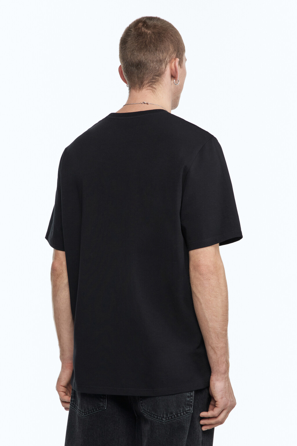Футболка хлопковая базовая - цвет черный - 4