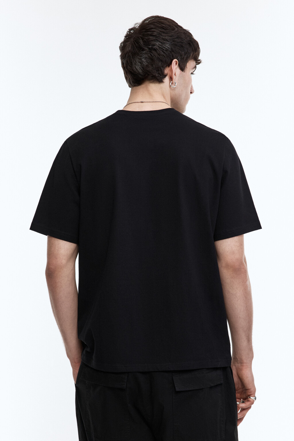 Футболка хлопковая базовая - цвет черный - 4