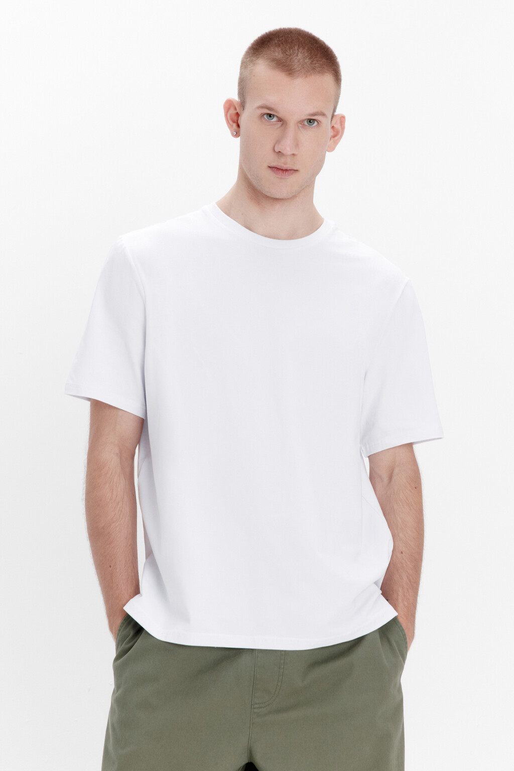 Футболка хлопковая базовая - цвет белый - 2
