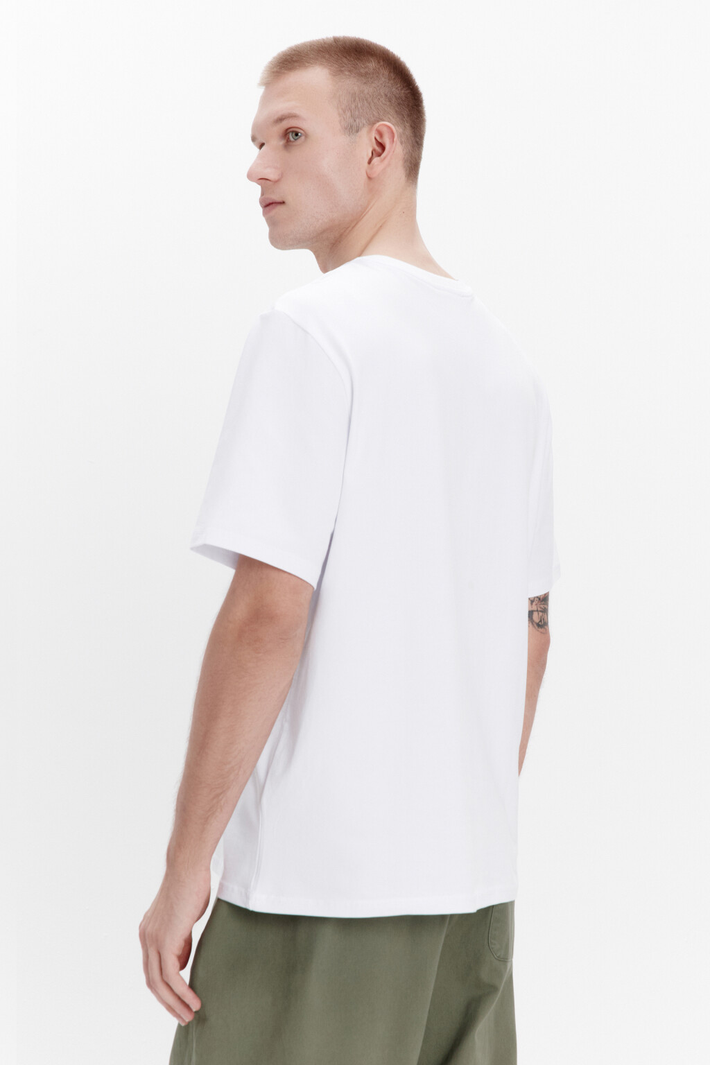 Футболка хлопковая базовая - цвет белый - 3