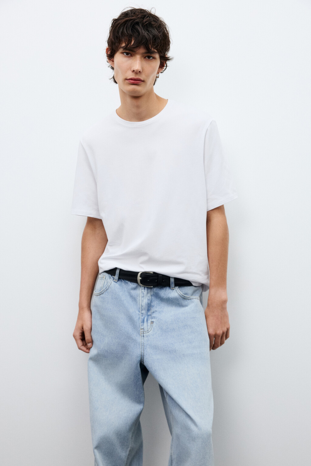 Футболка хлопковая базовая - цвет белый - 1
