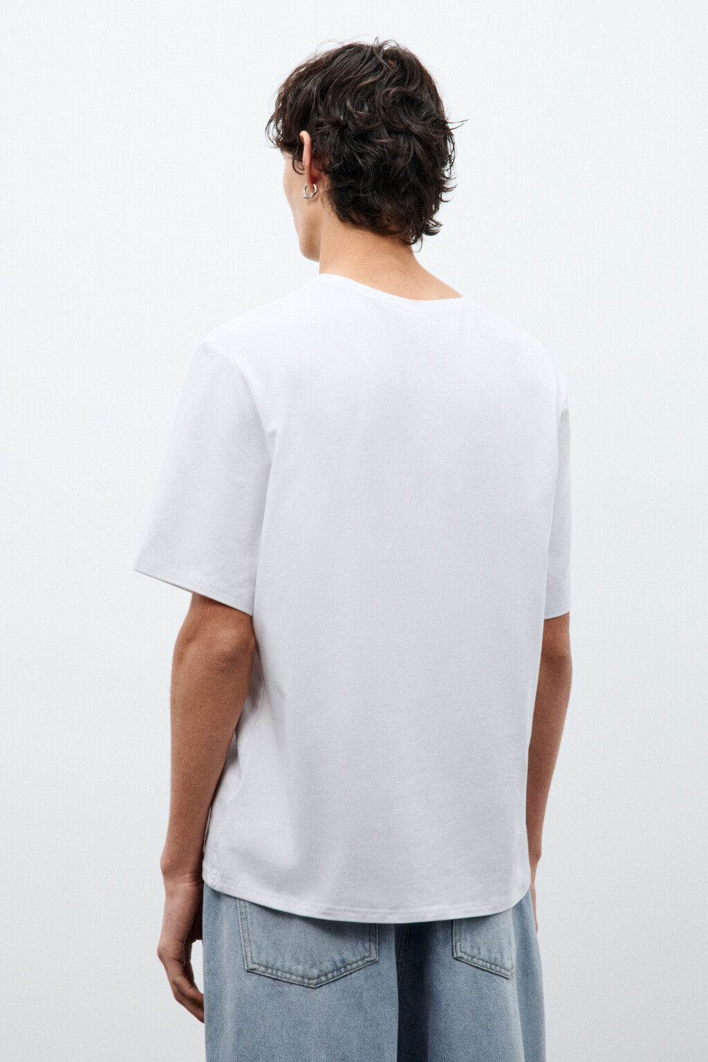 Футболка хлопковая базовая - цвет белый - 4