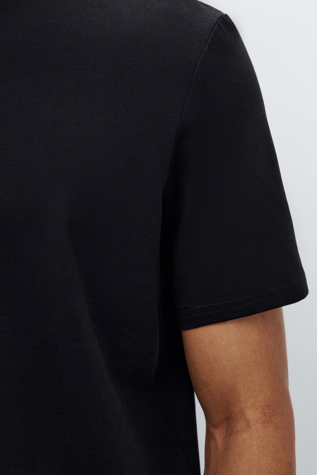 Футболка хлопковая базовая - цвет черный - 6