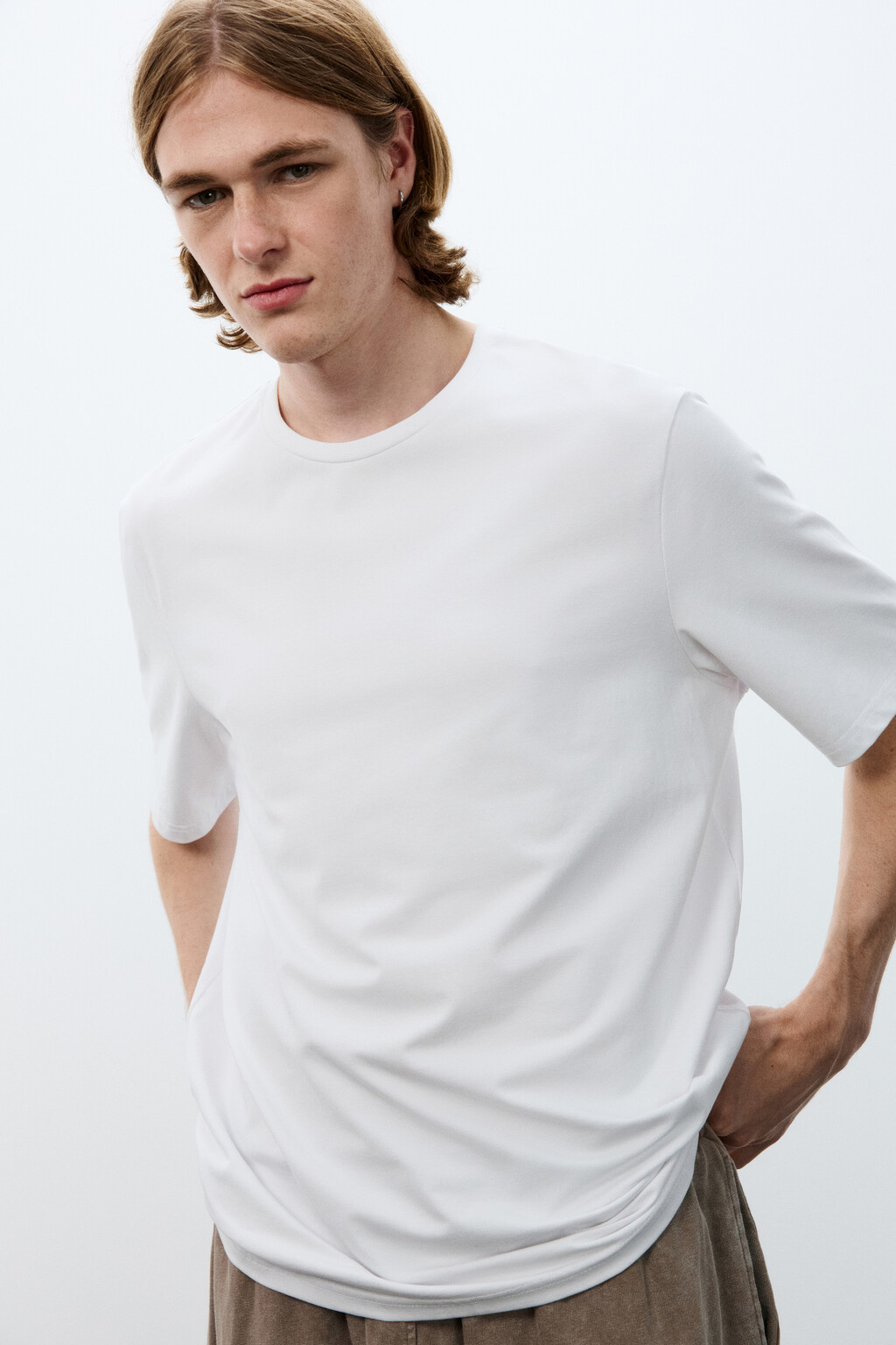 Футболка хлопковая базовая - цвет белый - 1