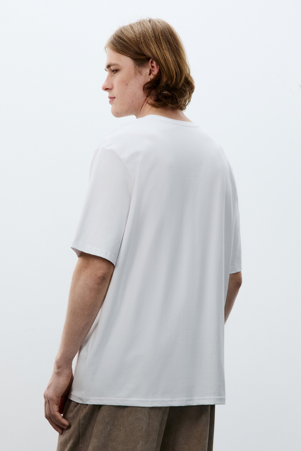 Футболка хлопковая базовая - цвет белый - 3