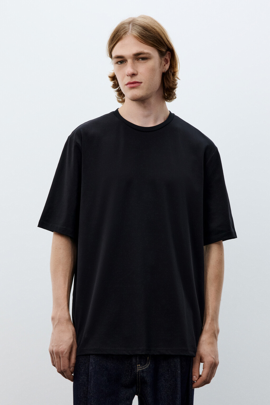 Футболка хлопковая базовая - цвет черный - 2